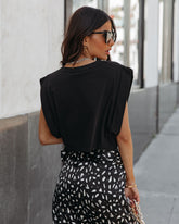 Nastia Cotton Cropped Tee - Black Ins Street